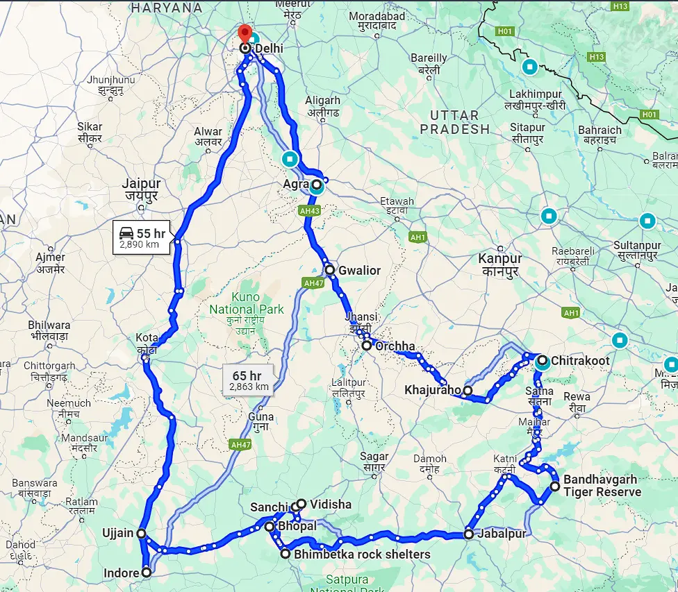 Carte du Rajasthan
